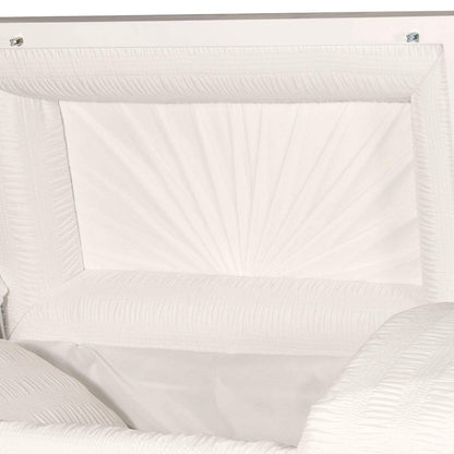 Orion Series | White Steel Casket with White Interior - Titan Casket