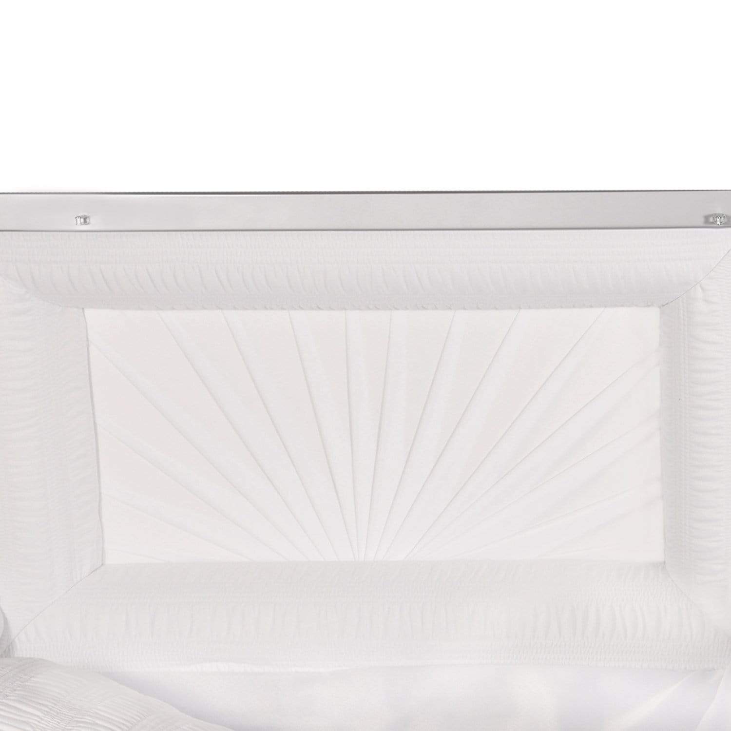 Satin Series | Silver Steel Casket with White Interior - Titan Casket