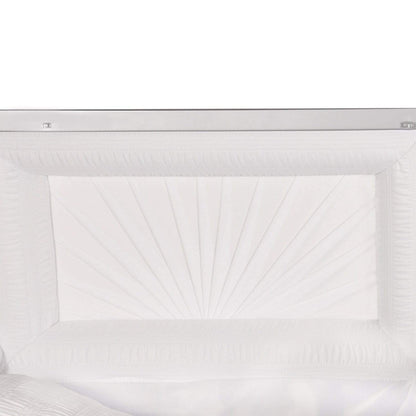 Satin Series | Silver Steel Casket with White Interior - Titan Casket