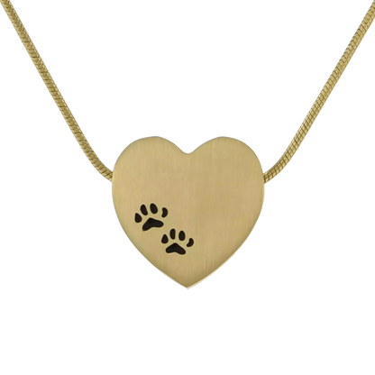 Bronze Heart Paw Prints Pendant