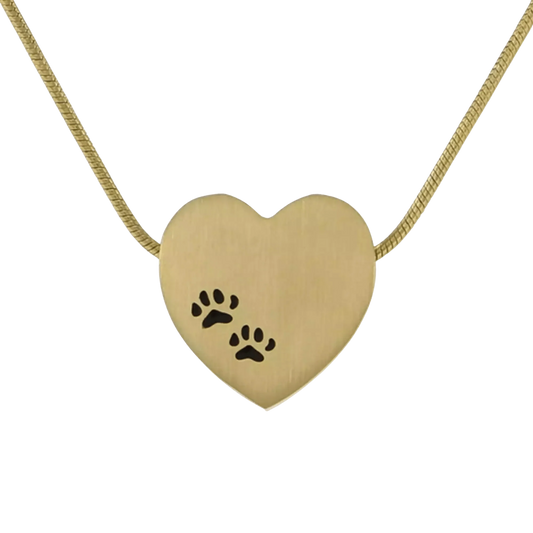 Bronze Heart Paw Prints Pendant