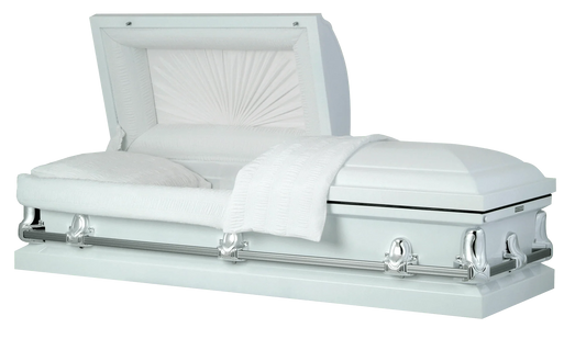 Orion Series | White Steel Casket with White Interior