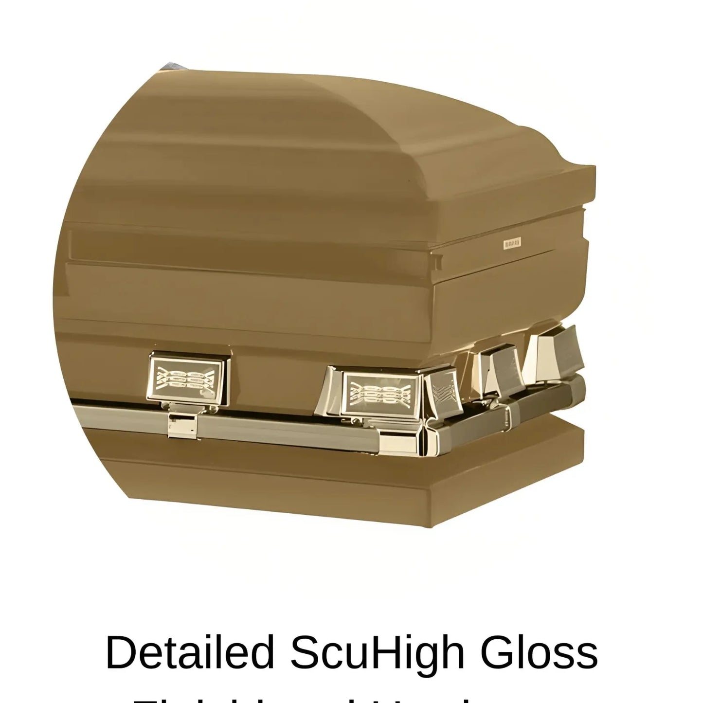 Atlas XL | Gold Steel Oversize Casket with White Interior
