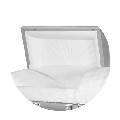 Jupiter XL | Silver Steel Oversize Casket with White Interior | 28", 29", 33", 36"
