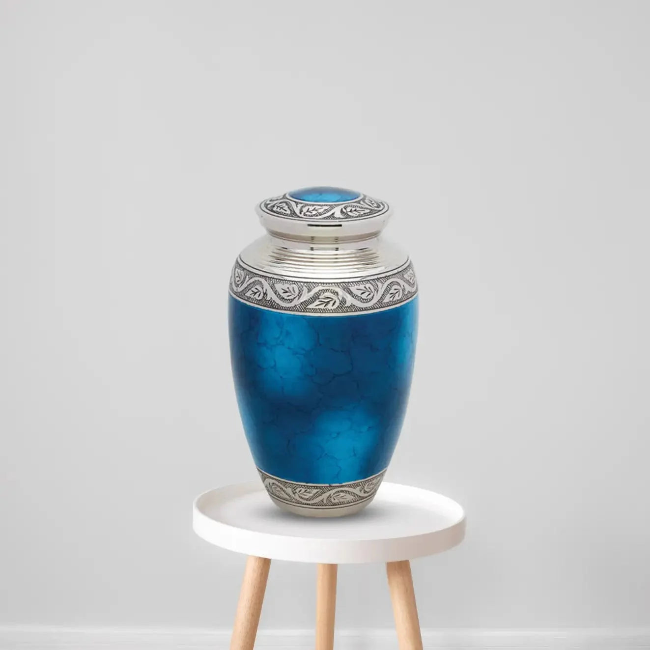 Brass Urn - Blue