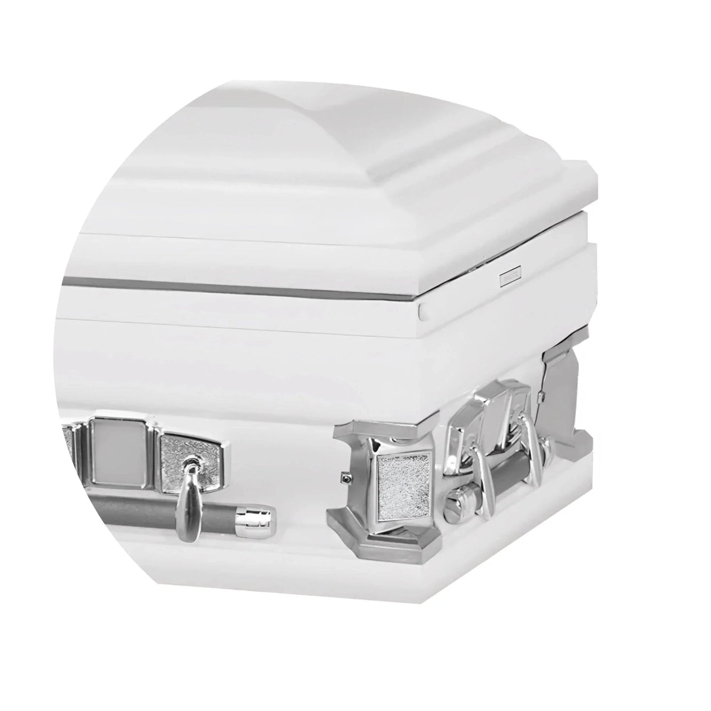 Everest Extra Long 7'2" | White Steel Oversize Casket with White Interior | 28″, 33″