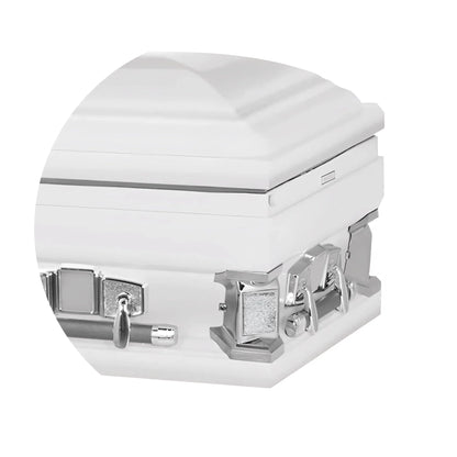 Everest Extra Long 7'2" | White Steel Oversize Casket with White Interior | 28″, 33″