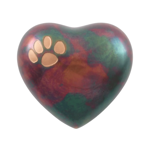 Odyssey® Paw Raku Heart Shaped Pet Urn