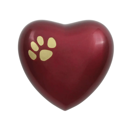 Odyssey® Paw Crimson Heart Shaped Pet Urn