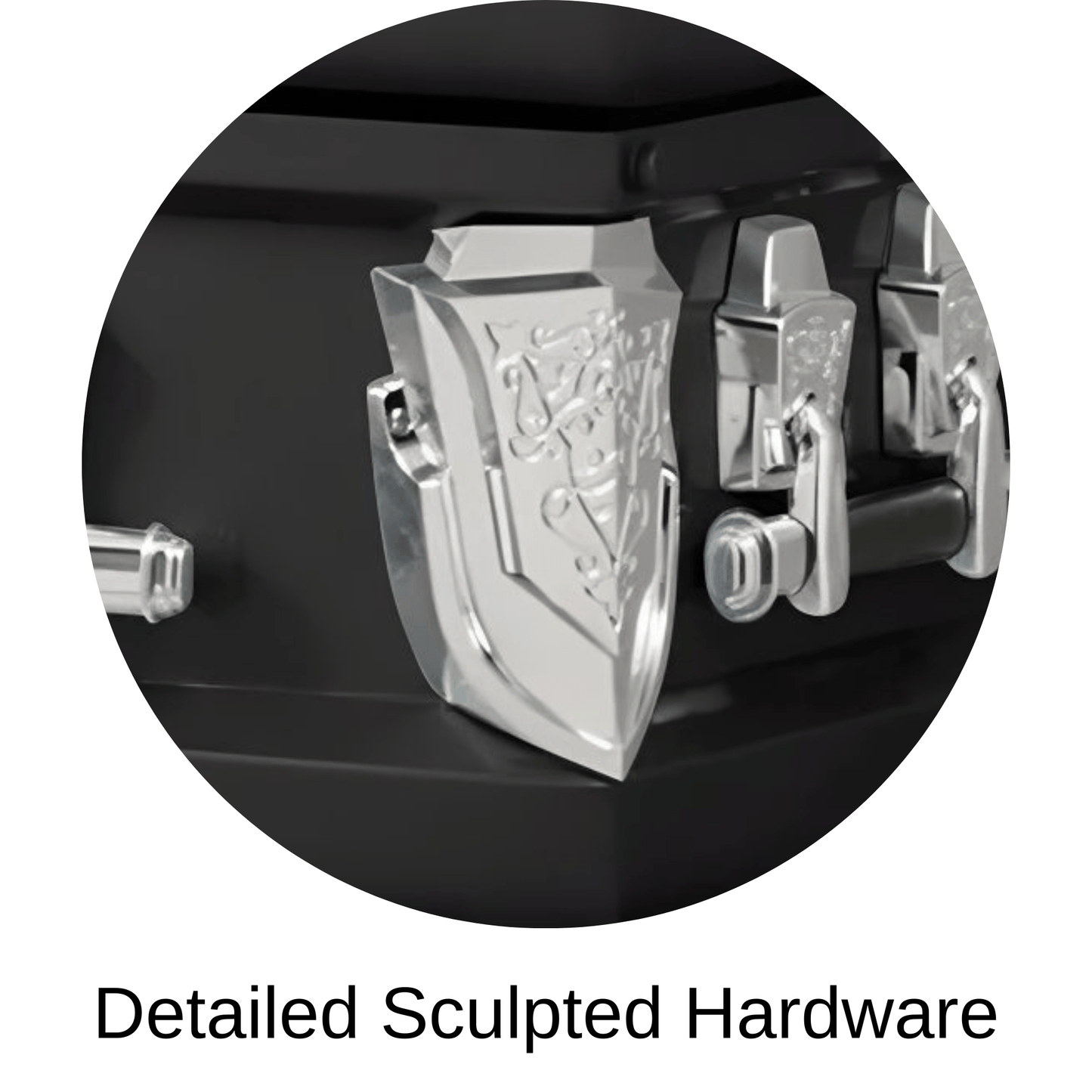 Detailed Sculpted Hardware Of Titan Cambridge Series Casket 
