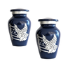 Pair of Keepsake Urns - American Pride (Blue) | Brass Keepsake Urns