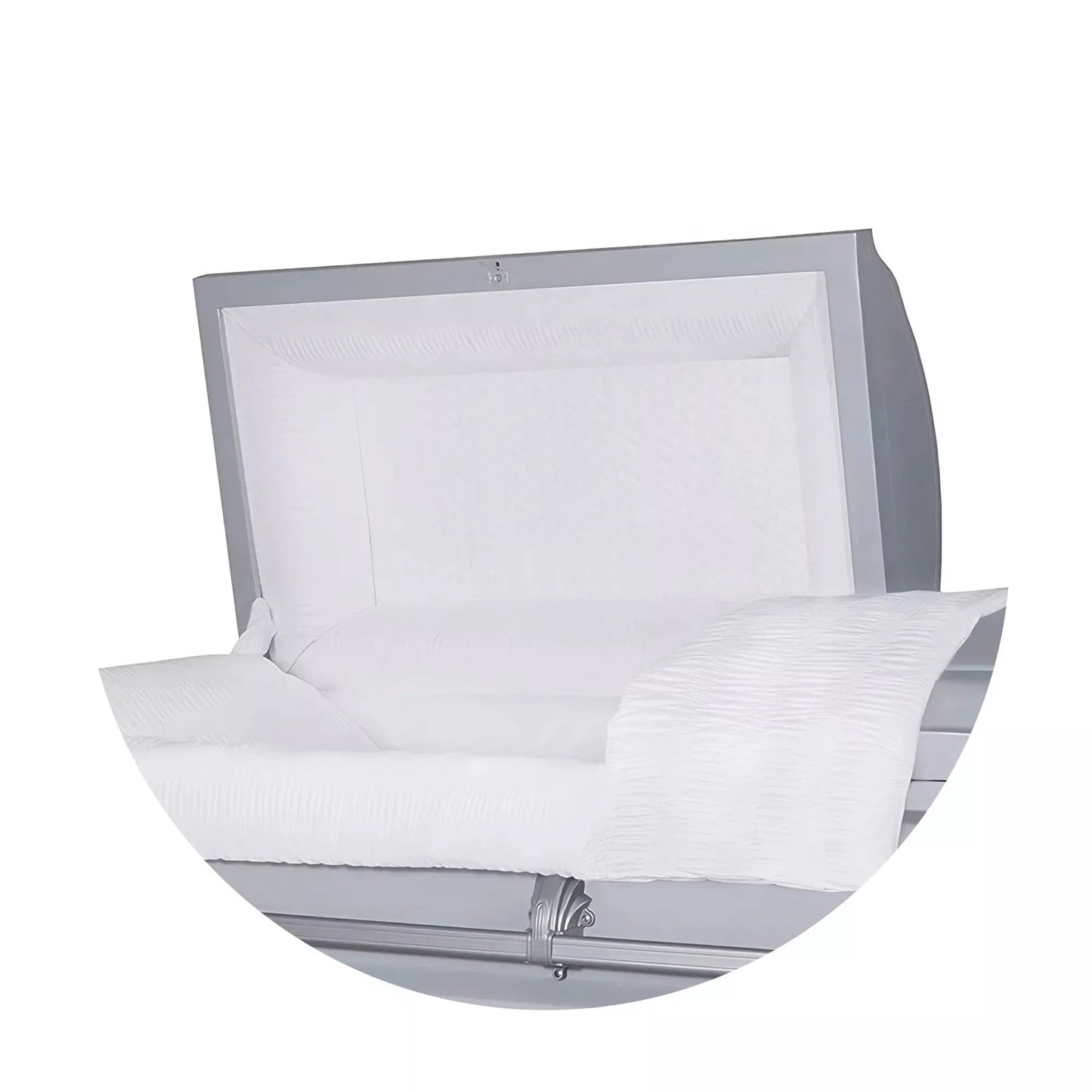 Andover Series | Silver Steel Casket with White Interior