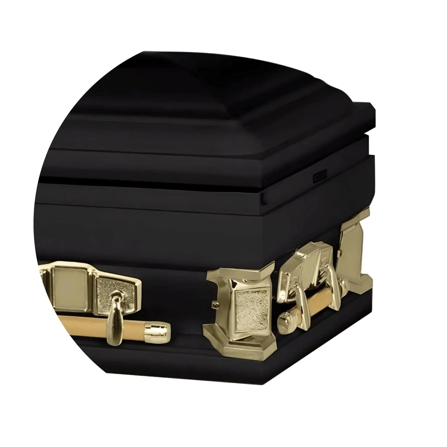 Everest Extra Long 7'2" | Black and Gold Steel Oversize Casket | 28″, 33″