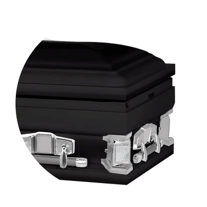 Jupiter XL | Black Steel Oversize Casket with White Interior | 28", 29", 33", 36"