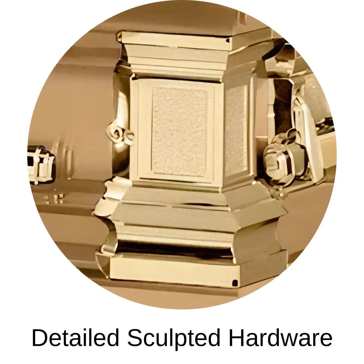 Sculpted hardware of Titan Casket Era Series Casket