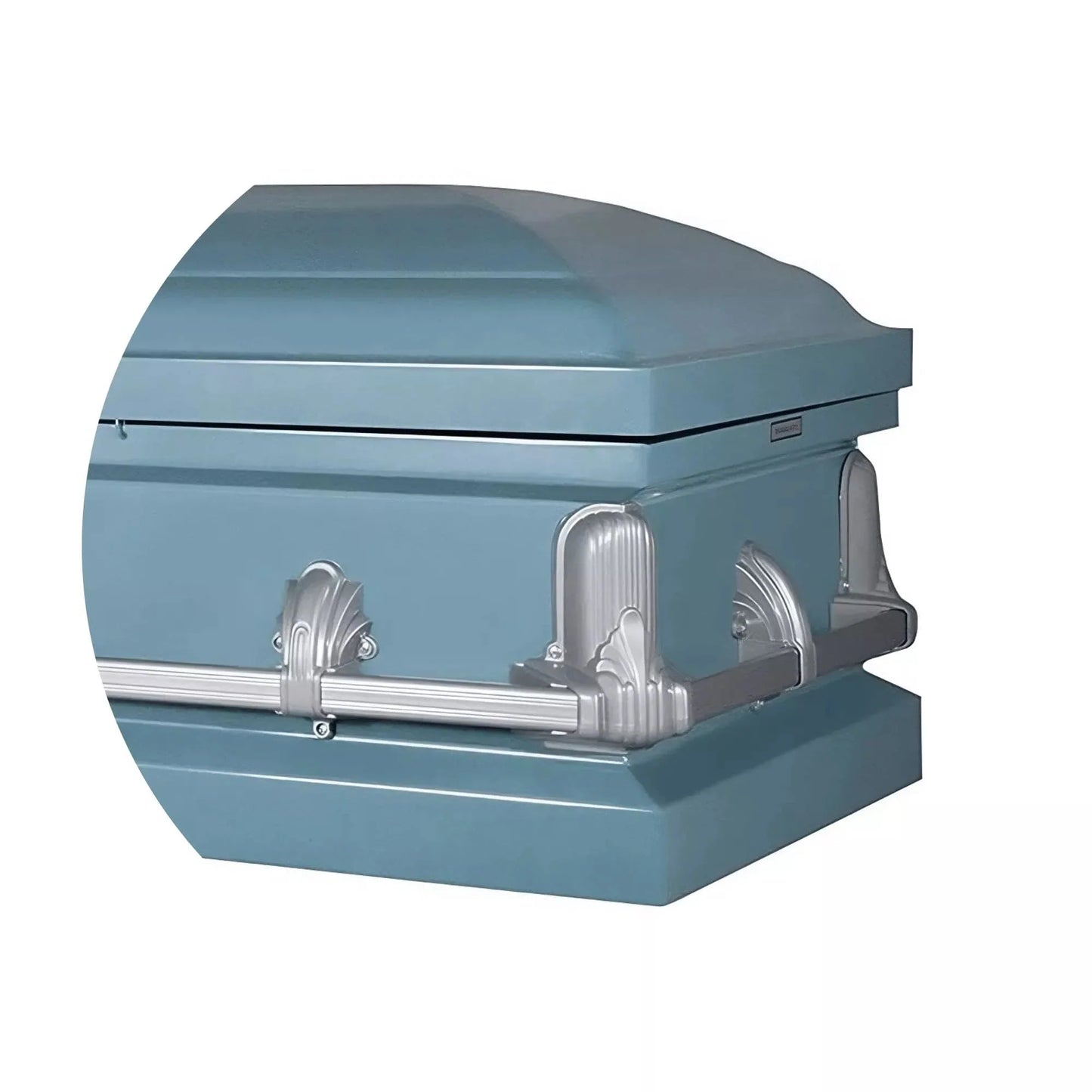 Andover Series | Light Blue Steel Casket with Light Blue Interior
