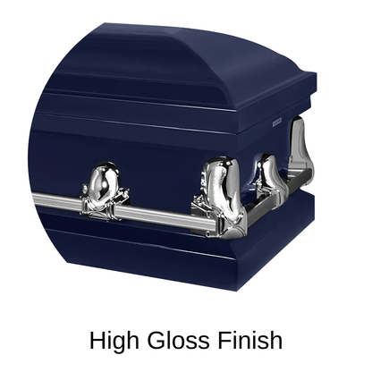Orion Series | Dark Blue Casket with Light Blue Interior