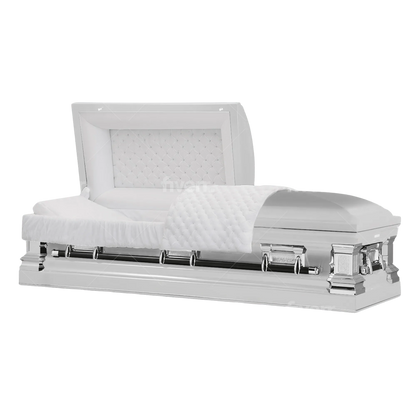 Era Stainless Series | White Stainless Steel Casket with White Interior