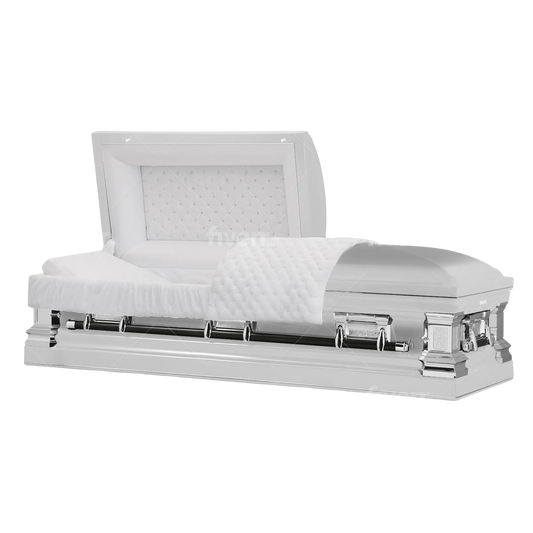 Era Stainless Series | White Stainless Steel Casket with White Interior
