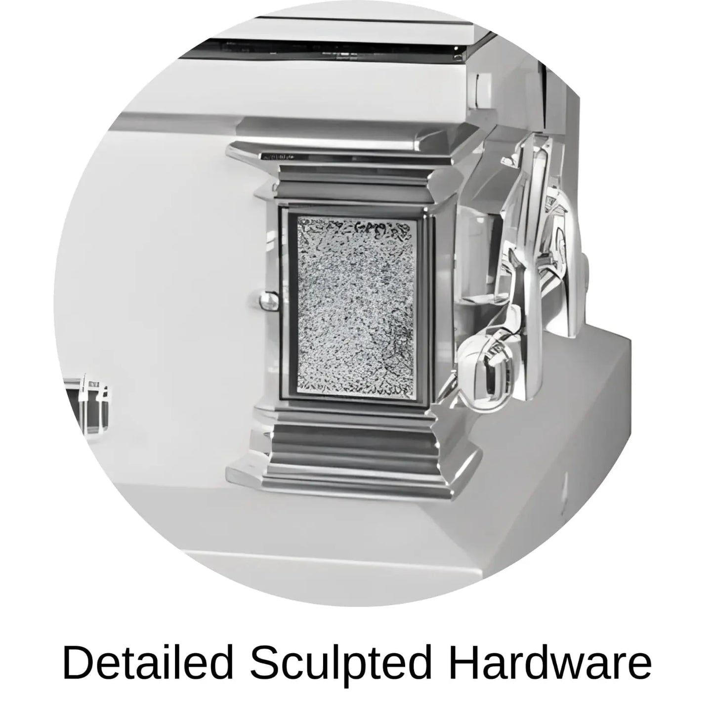 Sculpted hardware of Titan Casket Satin Series Casket
