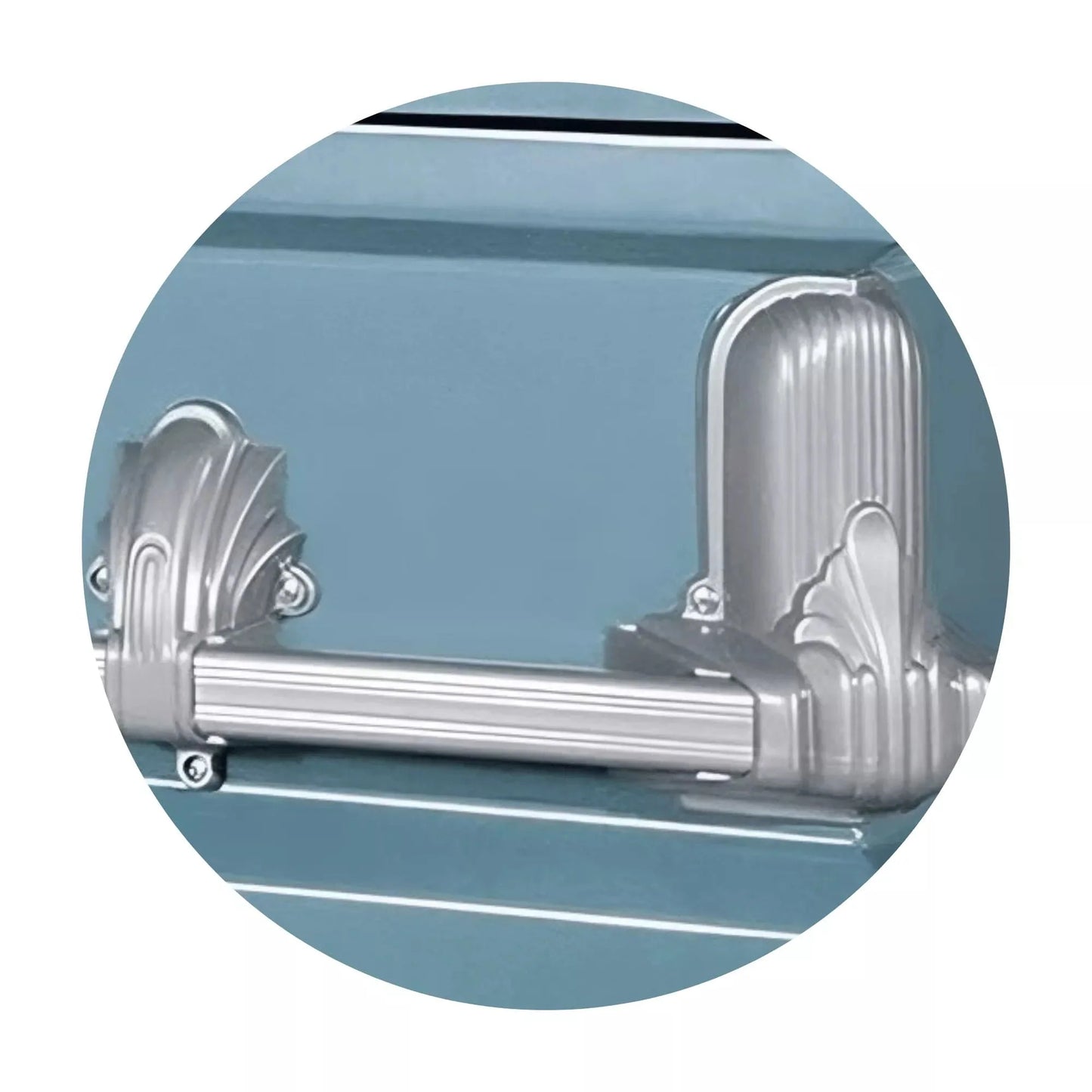 Andover Series | Light Blue Steel Casket with Light Blue Interior