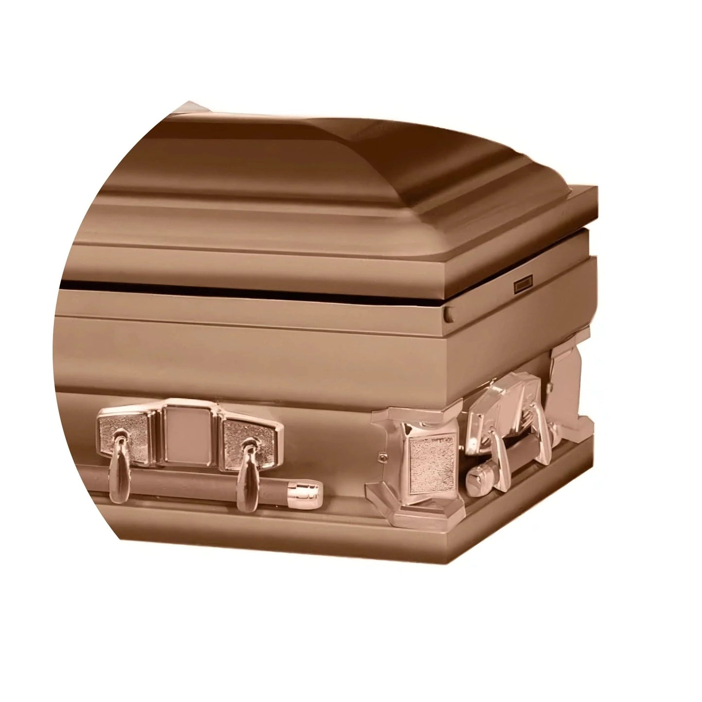 Jupiter XL | Copper Steel Oversize Casket with Rosetan Interior | 28", 29", 33", 36"