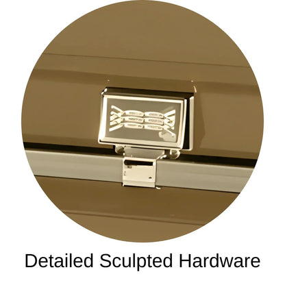 Atlas XL | Gold Steel Oversize Casket with White Interior