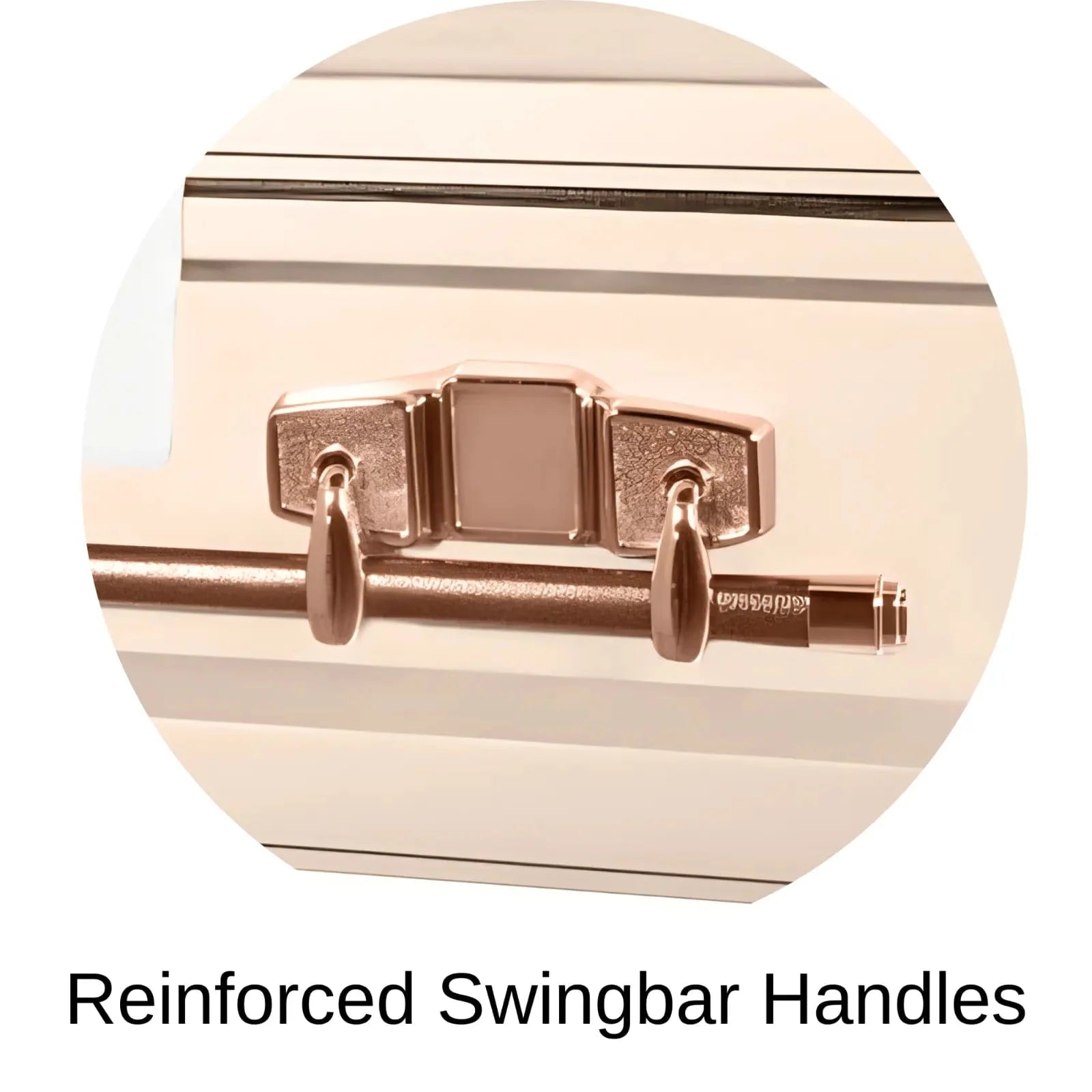 Reinforced Swingbar handles of Titan Casket Satin Series Casket