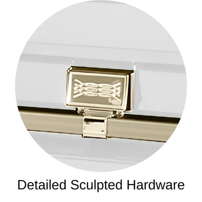 Atlas XL | White and Gold Steel Oversize Casket with Pink Interior