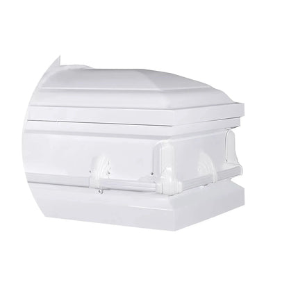Andover Series | White Steel Casket with White Interior and White Hardware