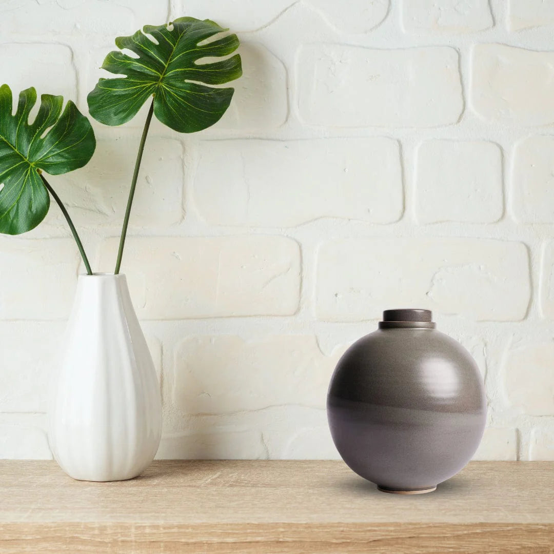 Solstice X Terra Noir | Gray Shino Moon Keepsake Urn