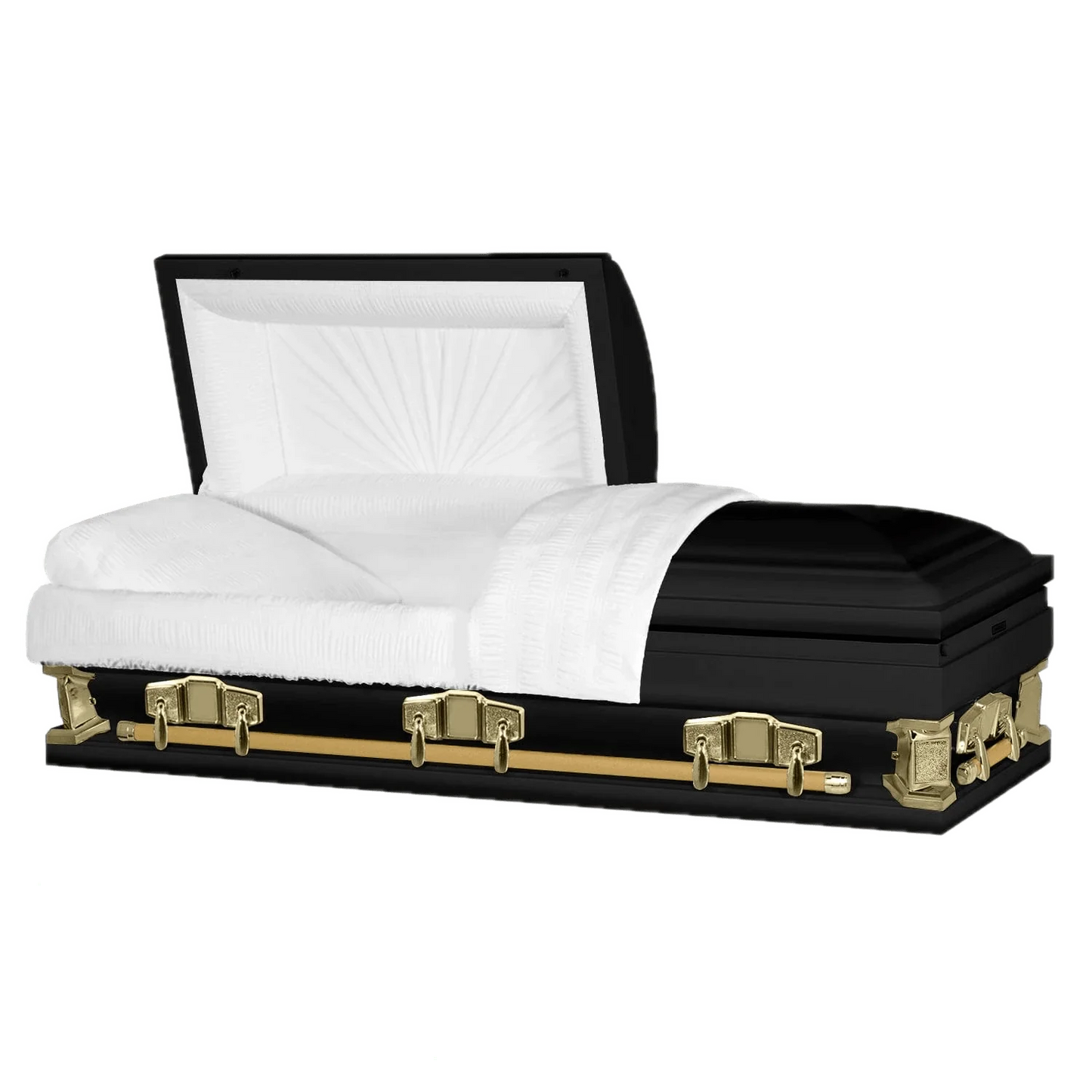 Everest Extra Long | Black and Gold Steel Extra Long and Wide Casket | 28", 33"