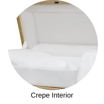 Crepe Interior Of Titan Lancaster (Pine) Traditional Natural Pine Casket 
