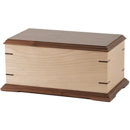 Fairfax Maple and Walnut Wood Large Adult Urn