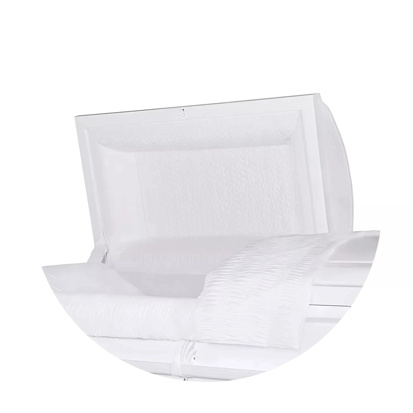 Andover Series | White Steel Casket with White Interior and White Hardware