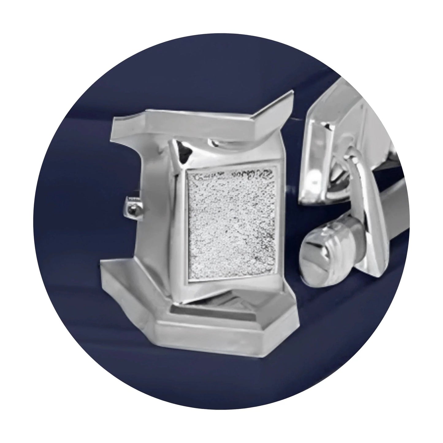 Jupiter XL | Dark Blue Steel Oversize Casket with Light Blue Interior | 28", 29", 33", 36"