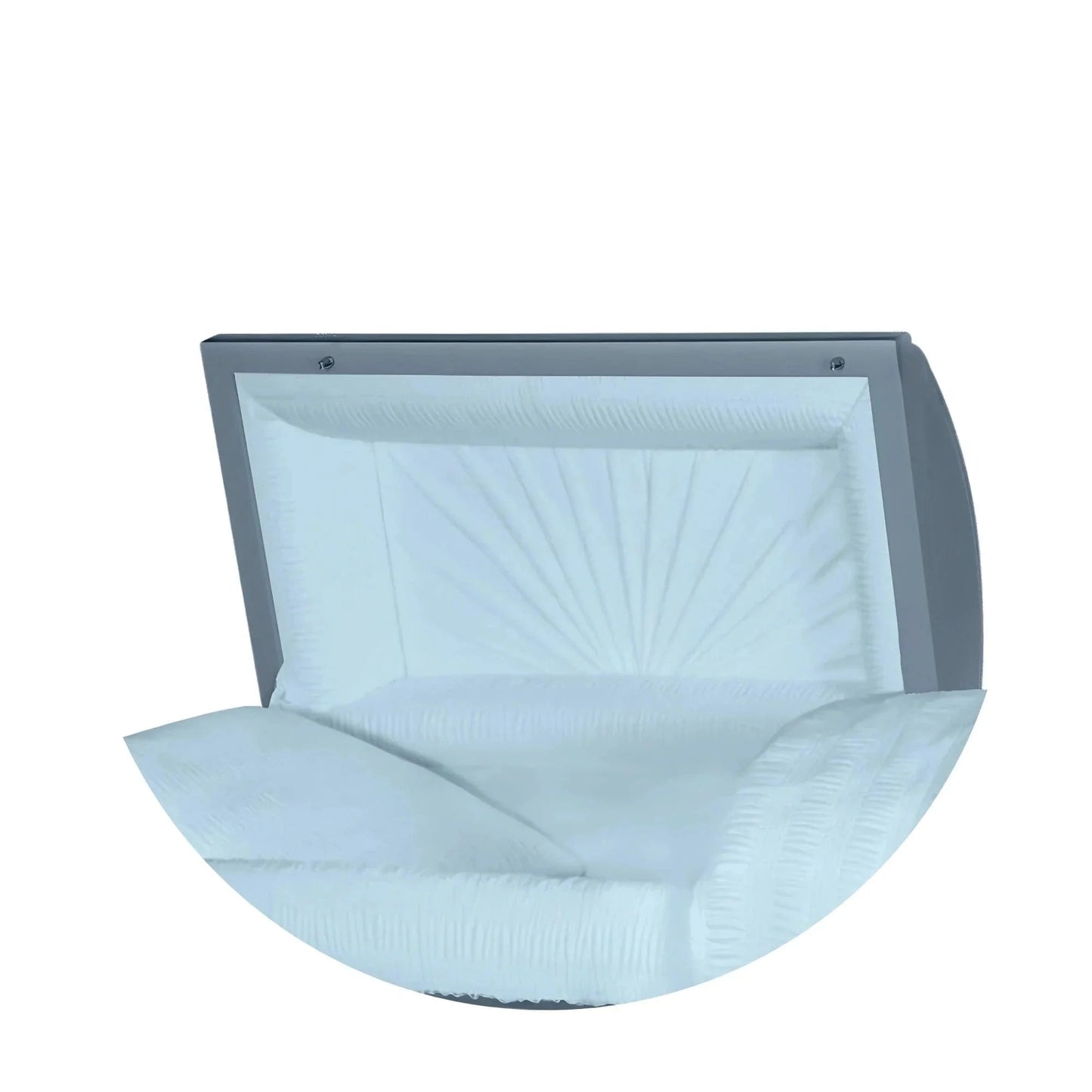 Everest Extra Long 7'2" | Light Blue Steel Oversize Casket with Light Blue Interior | 28", 33"