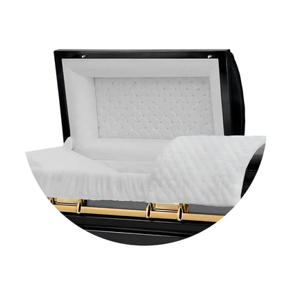 Velvet Tufted head panel of Titan Casket Era Series Casket