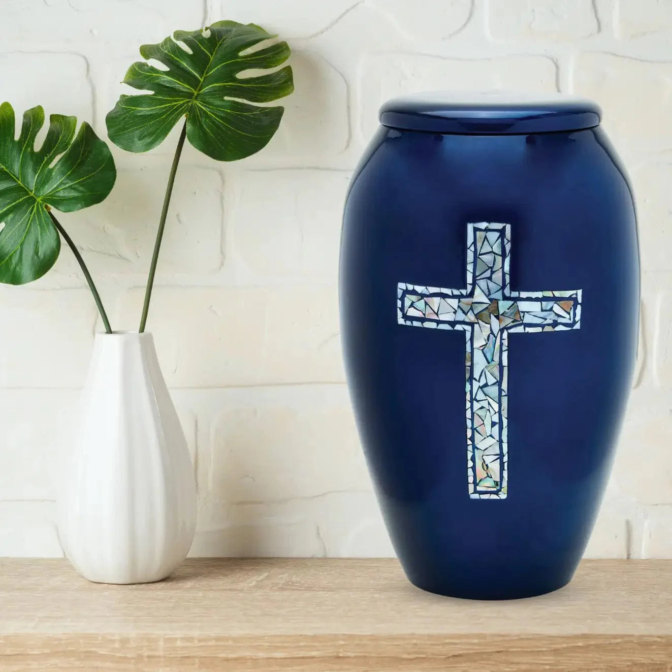 Designer Urn - Blue Cross