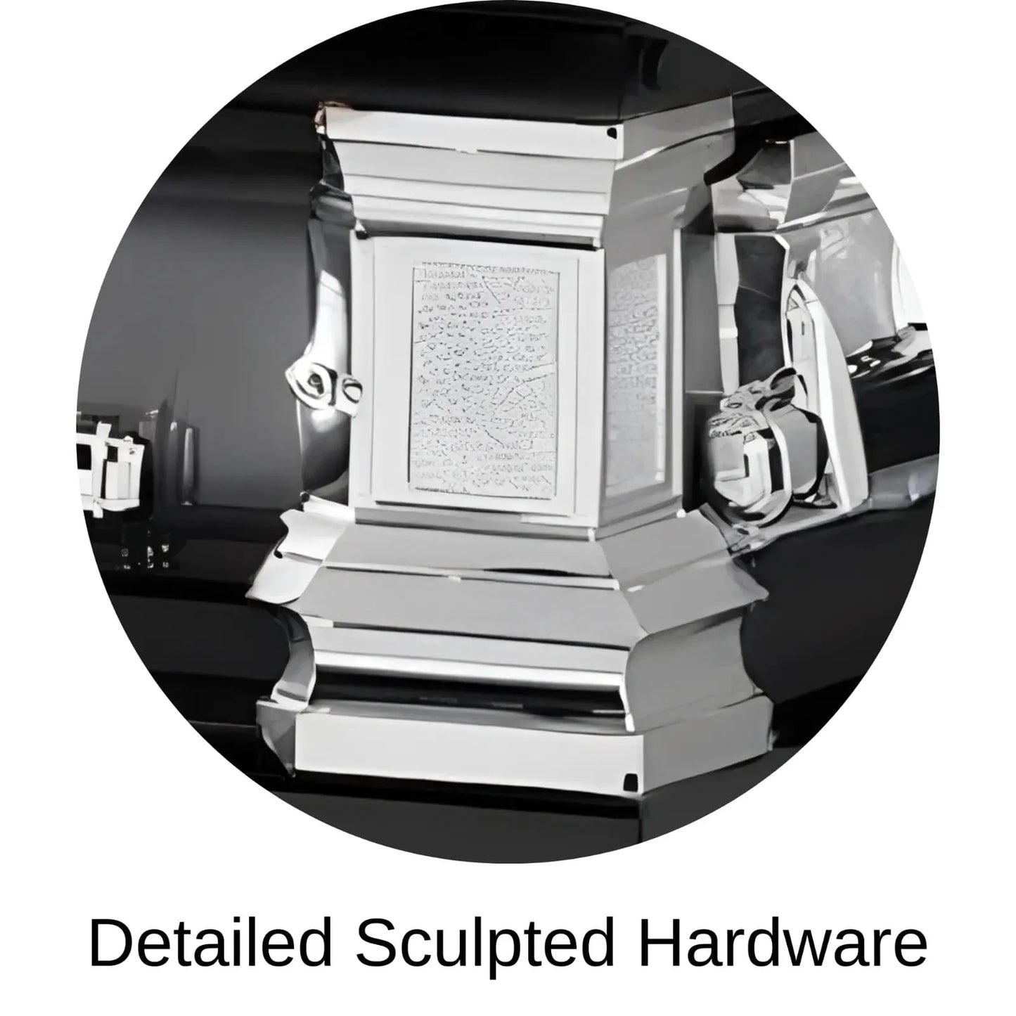 Sculpted hardware of Titan Casket Era Series Casket