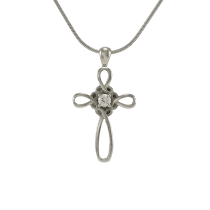 Infinity Cross Pewter Pendant