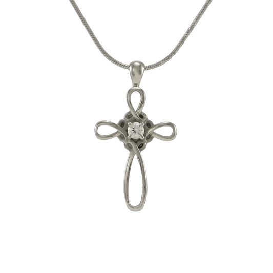 Infinity Cross Pewter Pendant