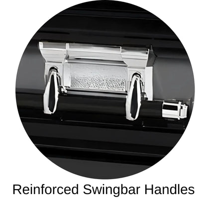 Era Stainless Series | Black Stainless Steel Casket with White Interior