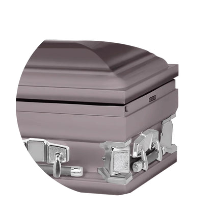 Everest Extra Long 7'2" | Orchid Steel Oversize Casket with Pink Interior | 28", 33"