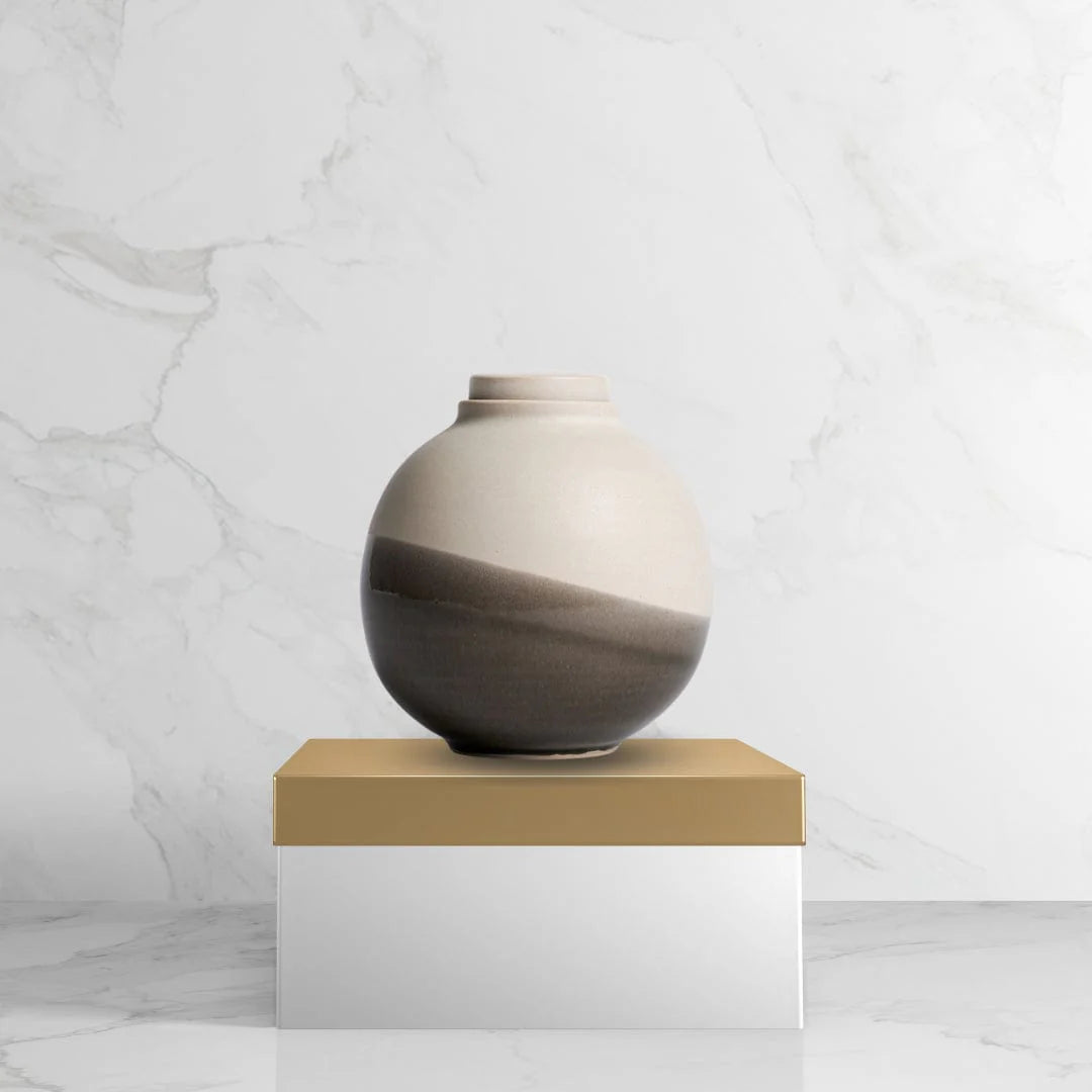 Solstice X Terra Noir |  Soft White With Gray Moon Keepsake Urn