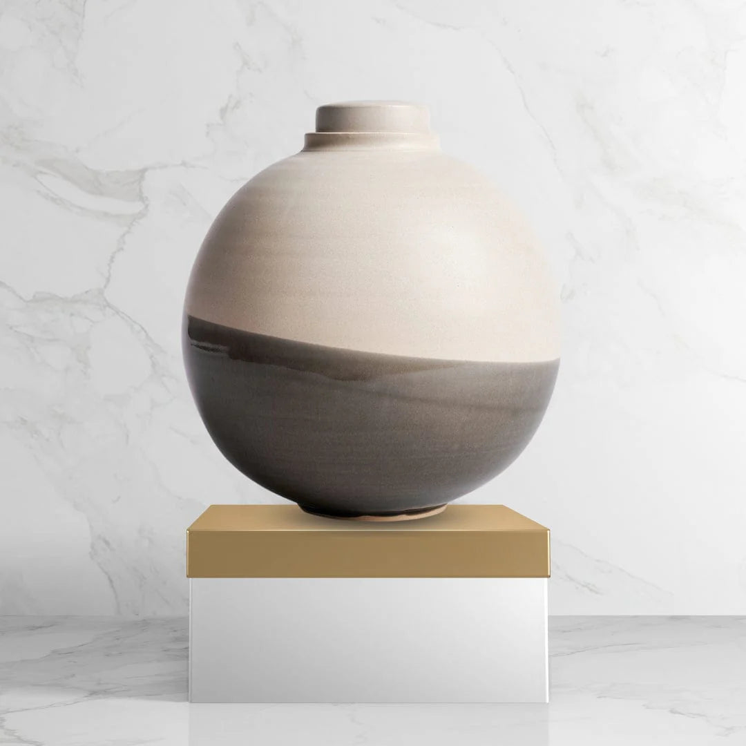 Solstice X Terra Noir | Soft White With Gray Moon Adult Urn