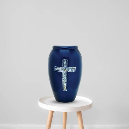 Designer Urn - Blue Cross