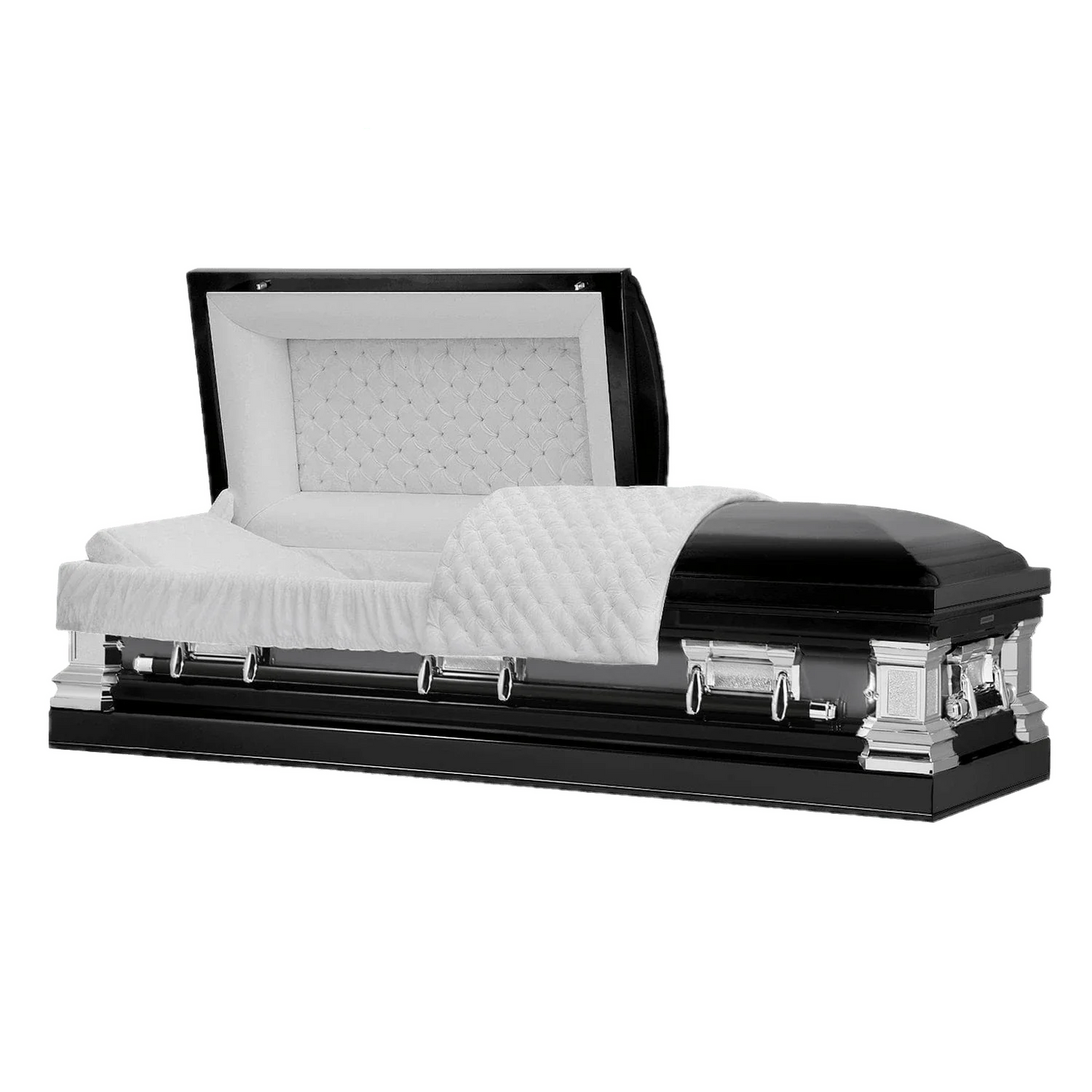 Era Stainless Series | Black Stainless Steel Casket with White Interior