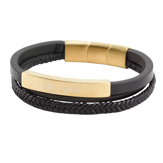 Bronze & Black Triple Band Bracelet
