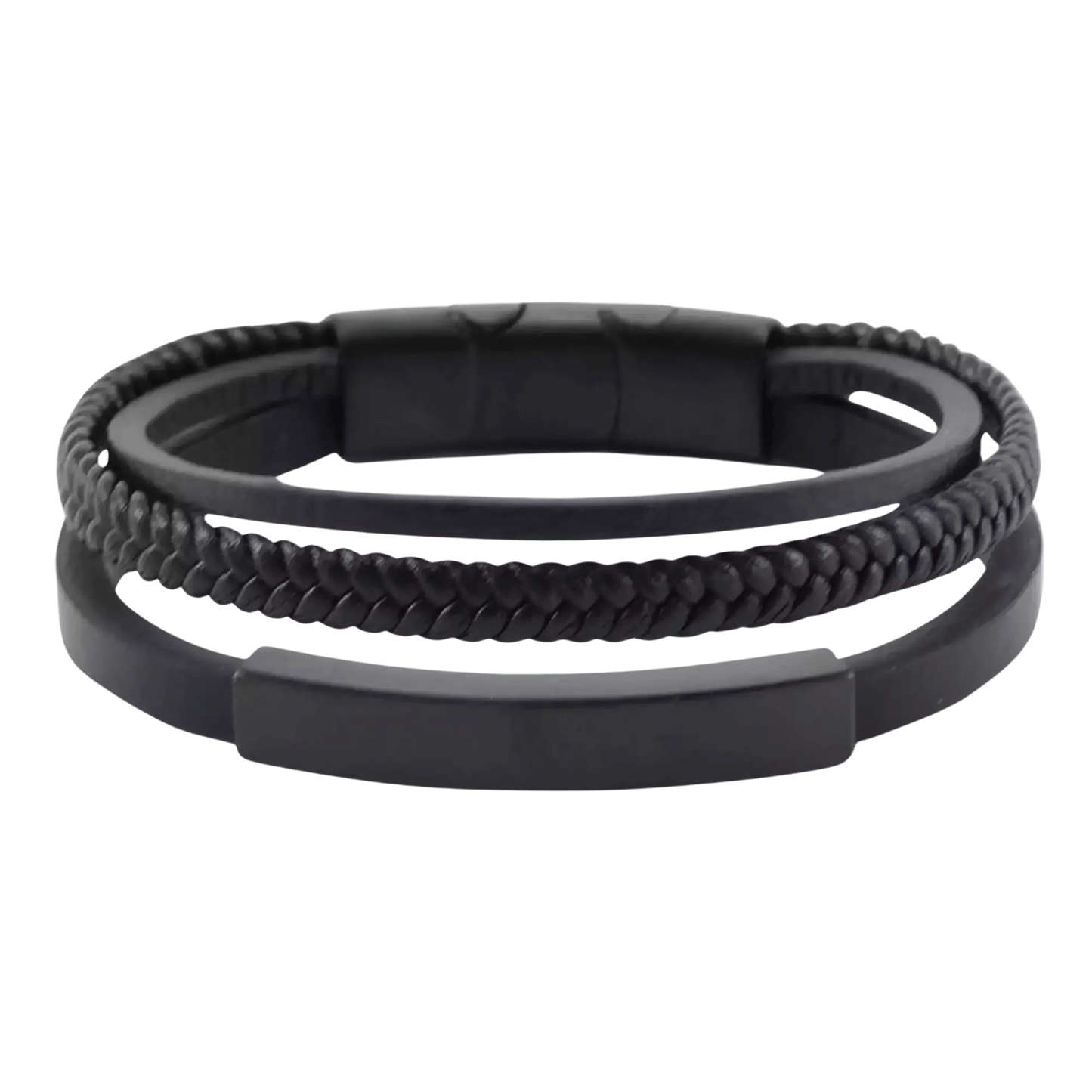 Onyx & Black Triple Band Bracelet